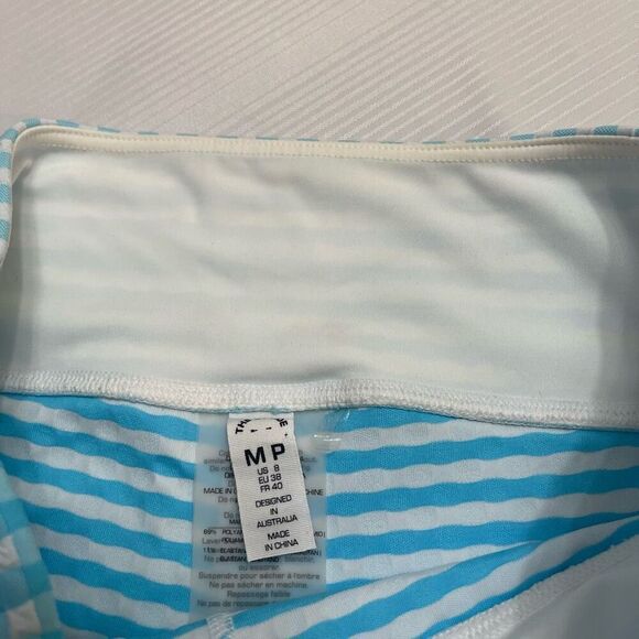 Anthropologie The Upside Blue White Textured Check Bike Athletic Short Medium - Picture 6 of 7